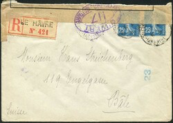 1915/18, interessantes Lot mit 95 Zensurbelegen meist France, einige ...