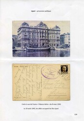 1942, KZ "LIPARI", violetter Zensurstempel im Doppeloval, auf einer ...