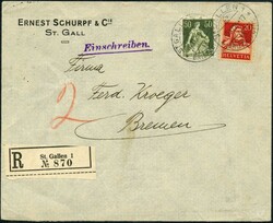 1915-1935, HELVETIA MIT SCHWERT, interessantes Lot mit 19 Briefen, ...