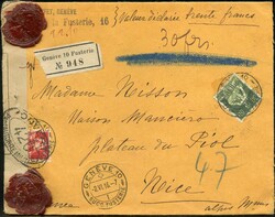 1915-1935, HELVETIA MIT SCHWERT, interessantes Lot mit 19 Briefen, ...
