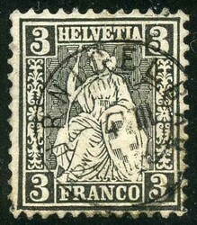 5655146: Suiza Helvetia perforada - Cancellations and seals