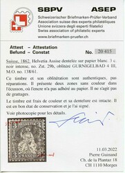 GURNIGELBAD, glasklar zentrisch und rar auf 3 C. schwarz. Sign./Att. ...