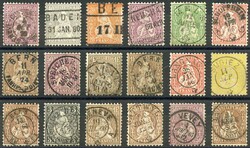 1862-1878, SITZENDE HELVETIA, 2 C.-1 Fr., Stempel-Gruppen 90 bis 133, ...
