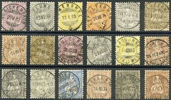 1862-1878, SITZENDE HELVETIA, 2 C.-1 Fr., Stempel-Gruppen 141 bis 149 ...