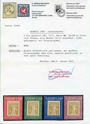 2 C. gelboliv, Serie in den vier Farben, alle Marken teils ungezähnt ...