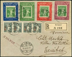 -.40, ST. IMIER 17.III.22, Serie der vier Farben zusammen mit ...