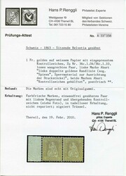 1 Fr. golden, links doppelte Randlinie, beide Marken "Kontrollzeichen ...