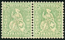 25 C. grün, linke Marke "DOPPELPRÄGUNG" eine davon Kopfstehend, im ...