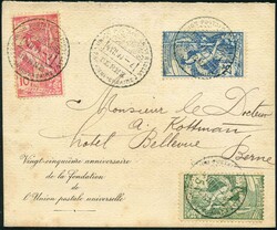 -.40, UPU-SSt BERNE 4.VII.00, Sonderumschlag mit rücks. Ast  ...
