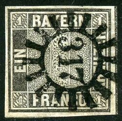 1 Kr grauschwarz, Platte 2, Prächtiges Exemplar mit gleichmässig ...