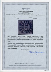 1 Kr grauschwarz, Platte 2, Prächtiges Exemplar mit gleichmässig ...