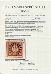 6 Kr lebhaftrötlichbraun, überaus breitrandiges Luxusstück mit ...