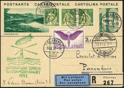 982526: Croisières de l’Amérique du Sud, Zeppelin, Zeppelin LZ 127 de<br />courrier 1932