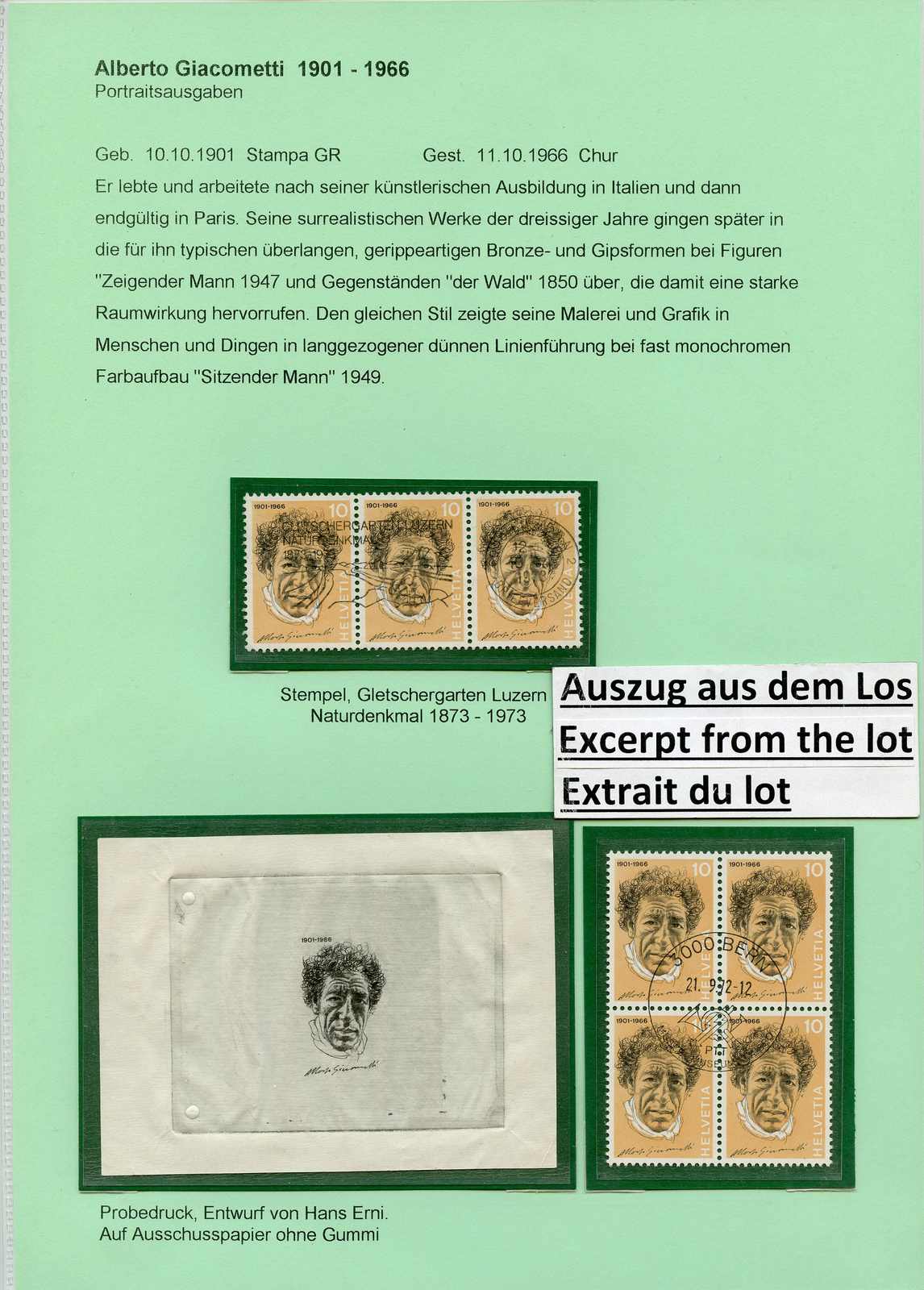 Image 3 for lot number 401 for 77th Forster Philatelie Auction