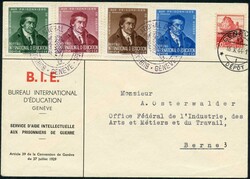 1940/42, BIE-VORLÄUFER, beide Serien mit violetten SSt, Nr. IV im ...