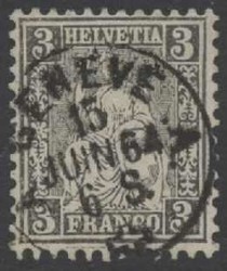 5655146: Schweiz Sitzende Helvetia gezähnt
