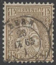 5655146: Schweiz Sitzende Helvetia gezähnt
