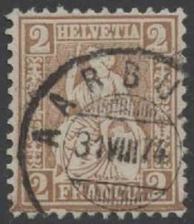 5655146: Schweiz Sitzende Helvetia gezähnt