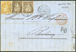 GENEVE-SION-GENEVE T.8 8 NOV 1865, Gr.84 C Nr. 2, "PD", klar auf ...