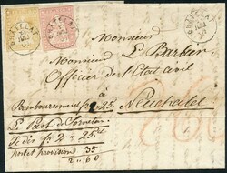 CHATELAT, 1860, Gr. 104, auf weissem Amtsbrief "Le Maire" mit Inhalt, ...