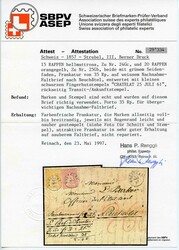 CHATELAT, 1860, Gr. 104, auf weissem Amtsbrief "Le Maire" mit Inhalt, ...