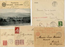 COURROUX, 1892-1896, Lot 5 saubere Belege davon 3 mit Ziffern, sowie ...