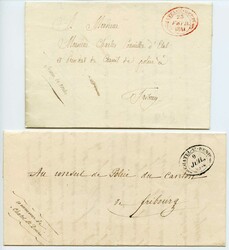 CHATEL-ST-DENIS, 1839/41/44, schwarz, rot, orange, klare Abschläge ...