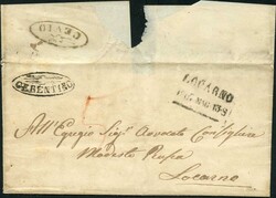 CERENTINO, CEVIO, 1867, Gr. 68, Handschriftlich rot "5" taxierte ...