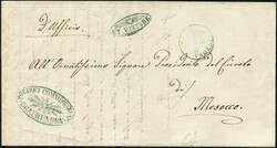 ST. VITTORE grün, 1859, Gr. 68, perfekt auf weissem Faltbrief mit ...