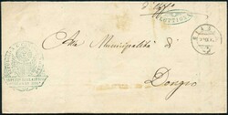 LOTTIGNA grünblau, 1872, Gr. 68, Inhalt Briefkopf: "L'ispettore ...