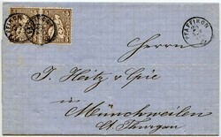 PFÄFFIKON, 1865, in blau auf Briefteil, schwarz auf vollständigem ...