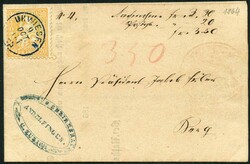 UHWIESEN blau, 1864, kontrastreich auf 20 C. orange, attraktiver ...