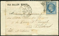 1870, (28.10.), Le Colonel Charras, Faltbriefteil ohne Inhalt nach ...