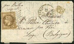 1870, (12.12.), La Ville de Paris, weisses Faltbrieflein mit Inhalt ...