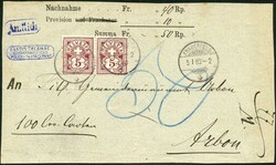 -.10, FRAUENFELD 5.I.83, Portofreier Amtlicher NN-Zettel nach ARBON  ...