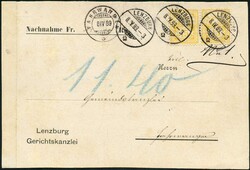 -.30, LENZBURG 8.IV.89, perfekt auf schöner NN-PK mit vorders. Ast  ...