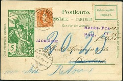 -.25, ROMONT 4.X.00, Mi.F auf retournierter 5 C. NN-PK mit ...