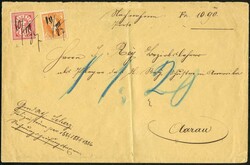 "SCHERZ: 10.III.87", Handschr. schwarze Tinte klar auf beiden Marken, ...