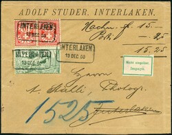 -.25, INTERLAKEN 13 DEC. 00, Gr. 98, klar auf nicht eingelöstem ...