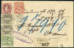 1.95, FINHAUT (VALAIS) 22.XII.02, 4-Farben-BF auf dekorativem ...