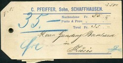 -.80, SCHAFFHAUSEN 8.XI.00, 3-Farben-Mi.F auf Anhänger für ein ...
