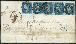2865110: Great Britain 1840 2d blue - Coil stamps