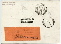 1929, (15.12.), Zürich-Catania, R-Karte ab WIEN 9.XII. mit vorders. ...