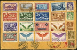 1929, (15.12.), Zürich-Nairobi, R-Brief mit Fr. 7.45 Mischfrankatur ...