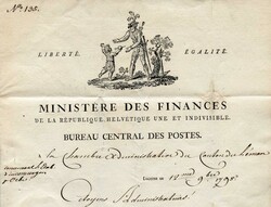 LUZERN, 1798, roter "Helvet.Republ./E.12/V.12 Central/Post/Bureau" ...