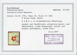 T. 25 C2-RO, allseitig breiter Schnitt mit Bogenrand links, feine ...