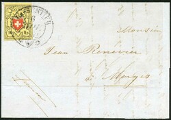T. 1 D-LO, sehr frisch aus Bogenecke mit seltenem Zierstempel ...