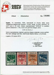 1920, "VEGLIA", Serie 4 Werte mit grossem Aufdruck, einwandfrei ...