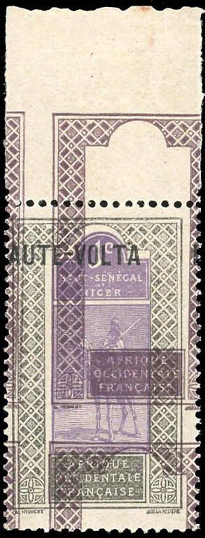 1c. violet-brown and violet, double impression of the centre very ...