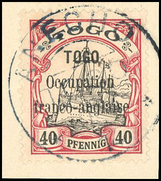 40fp. carmine and black. cancelled ANECHO on petit fragment. Edition ...